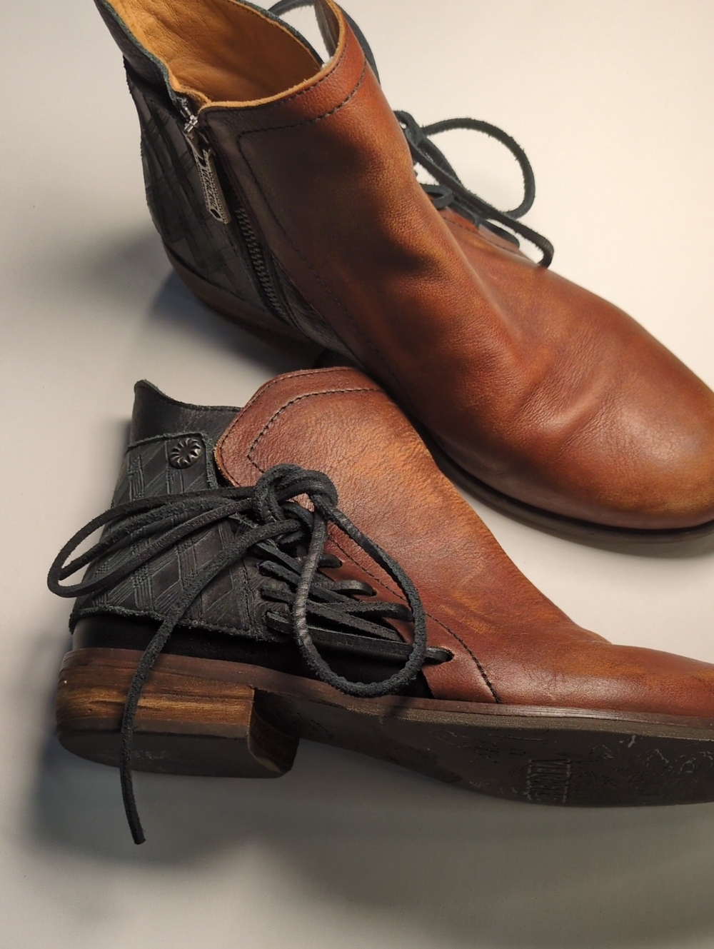 Anthropologie Veracruz Leather Wrap Ankle Boots, Size 39
